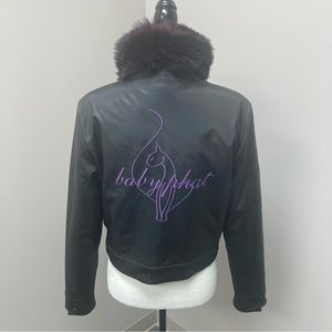 💜 Baby Phat Faux Fur Reversible Jacket Black and Purple 🖤